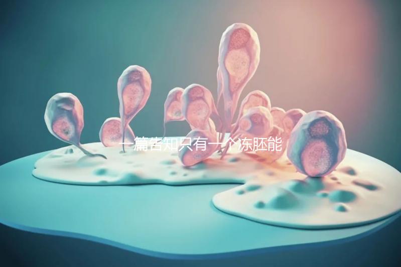 一篇告知只有一個凍胚能否移植，機會有多大做之前都看看