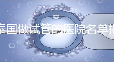 泰國做試管的醫(yī)院名單揭曉，一覽頂尖機構(gòu)，輕松幫你選擇！